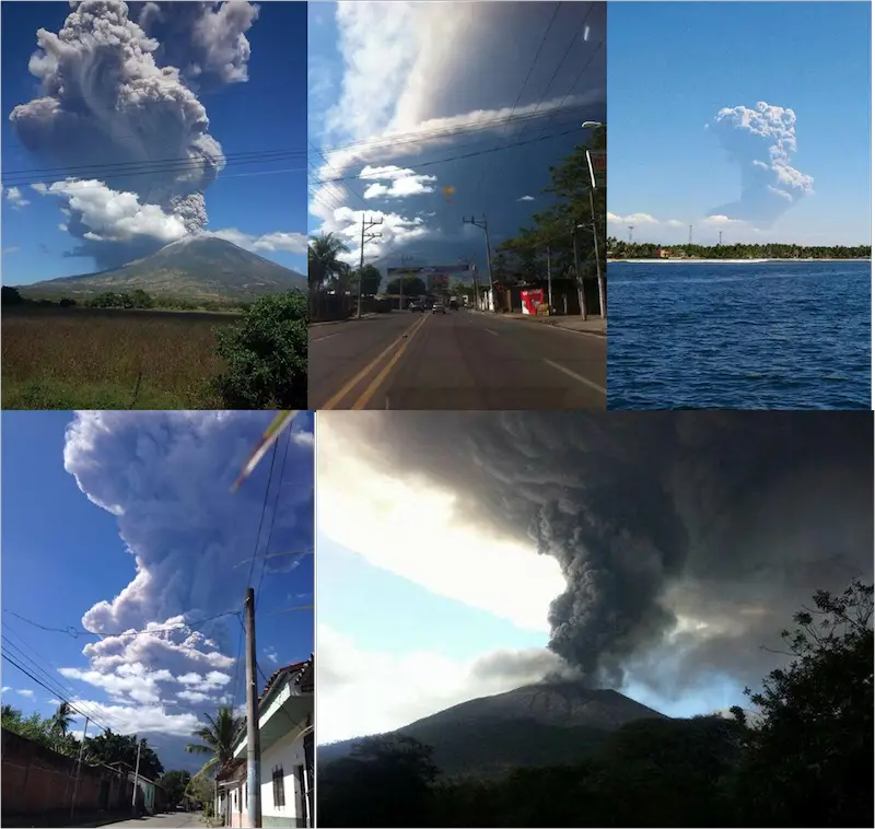 Erupción del volcán de San Miguel (Chaparrastique), El Salvador. Dic 29