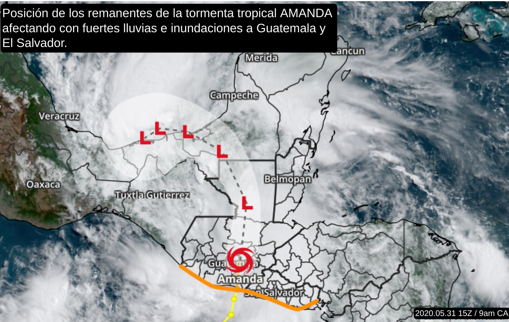 Se forma #Amanda, la primera tormenta tropical del ...